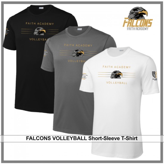 Falcons Volleyball Stripes Posi-UV® Pro T-Shirts - 3 Styles