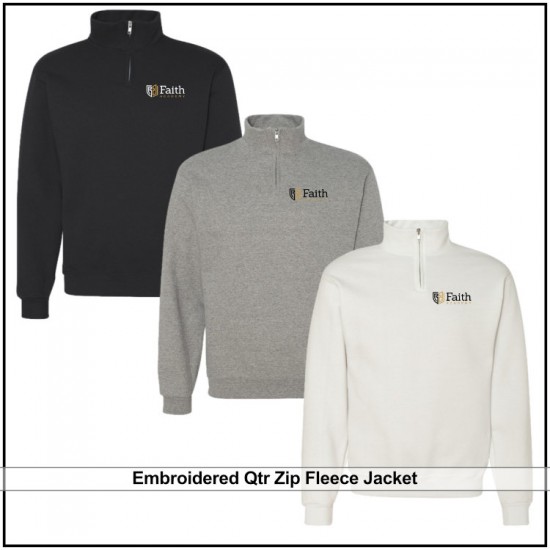 Adult Quarter-Zip Fleece Jacket Pullover with Embroidered Logo